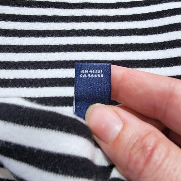 Chaps Black White Striped Suede-like Tie Up Embellished 3/4 Sleeves | Large - Picture 14 of 17